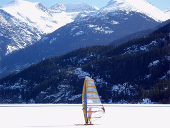 Ice sailing in Whistler